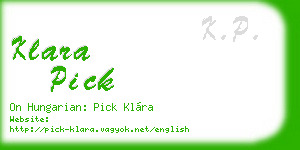 klara pick business card